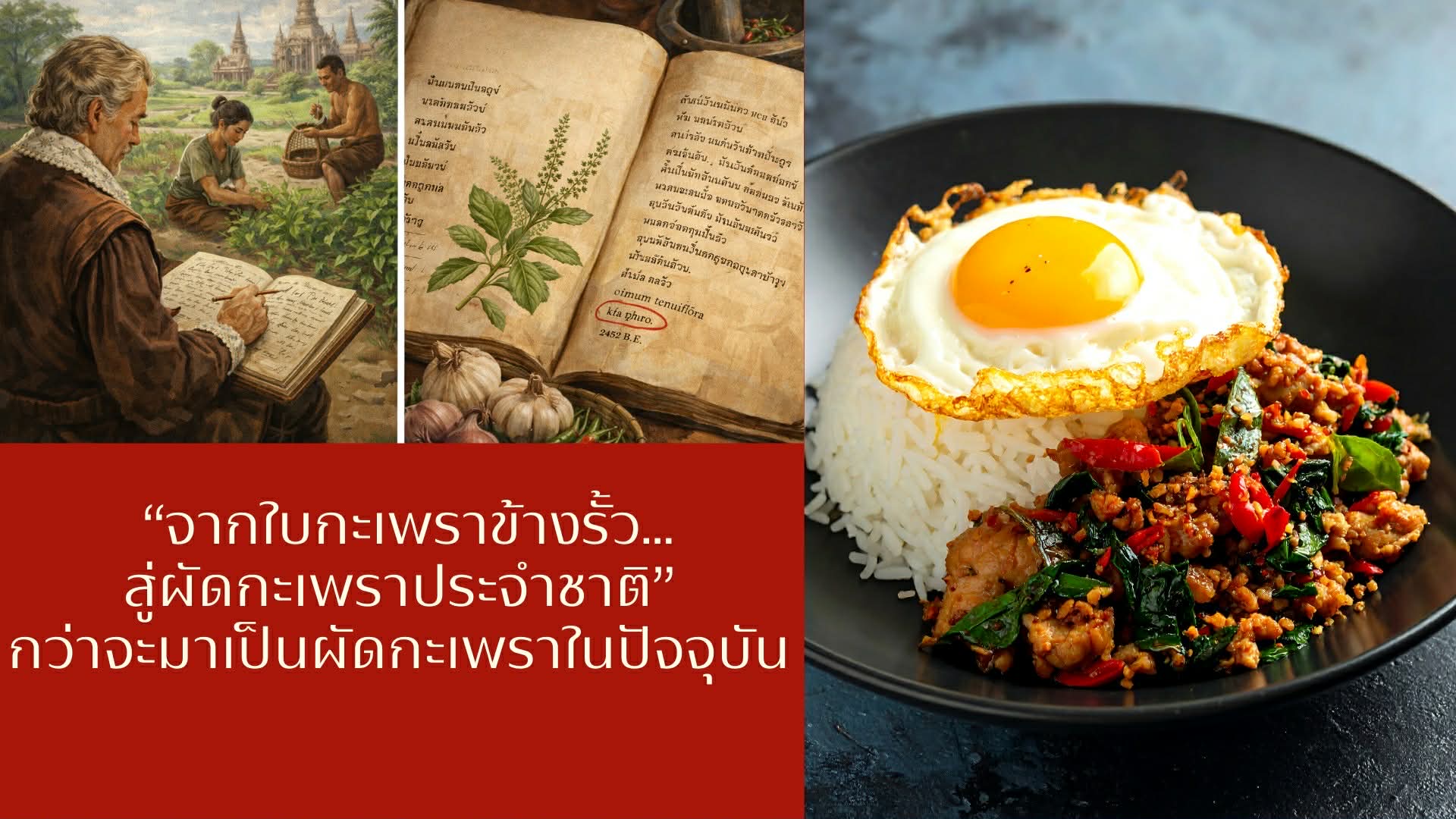 สูตรผัดกะเพรา ปรากฏ พ.ศ. 2497